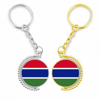 Nacionalna zastava Gambije, afrička zemlja, rotirajući lanac za ključeve, privjesak za pribor, držač za par ključeva