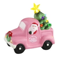 Gospodin Božić 5.5 osvijetljeno keramičko nostalgično vozilo - ružičasti kamion