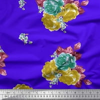 Soimoi Poly Georgette tkanina Listovi i cvjetni umjetnički print šivaći tkanina