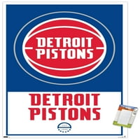 Detroit Pistons - plakat s logotipom na zidu, 14.725 22.375