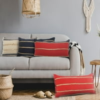 Lumbalni jastuk od pletenice od jute, crveno-smeđi, 14 36