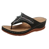 Ženske ljetne sandale papučice za pete sa sandalama sa sandalama s jastucima Slučajne cipele Crna 7.5