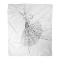 Plaid topla ugodna tiskana flanela portret mlade balerine u čipkastoj haljini djevojka balerina besplatna realistična