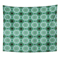 Šareni atom kaleidoskop Sažetak geometrijski uzorci optička znanost zelena zidna umjetnost viseća tapiserija dekor
