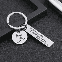 Privjesak za ključeve za muškarce-za muškarce Trebam te ovdje, sa mnom srebrni privjesak za ključeve za rođendan