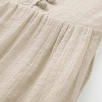 Modna ležerna boemska velika veličina V-izreza čvrsta boja čipke dugačka haljina