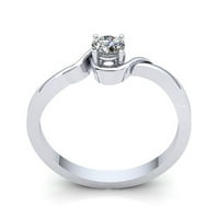 Pravi 0,5CT okrugli rezani dijamantni dame za mladenke pasijansa zaručnički prsten Čvrsta 18K ruža, bijelo ili