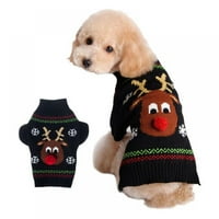 Božićni kardigan za kućne ljubimce rastezljivi topli džemper s velikim pletenjem pulover za male pse Chihuahua