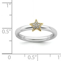Izrazi se slagali srebrni dijamantni zvjezdani prsten