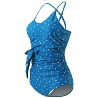 Ženski kupaći kostimi za kontrolu trbuha Plus size kupaći kostim modni ležerni tanki zavoj s printom na točkice