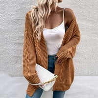 Fesfesfes kardigan za žene pletene duge konoplje uzorka kardigan pulover za prodaju kaputa