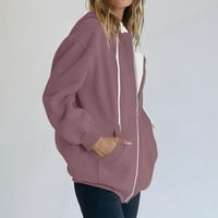 Podplug ženske predimenzionirane dukseve kapuljače Y2K odjeća Teen Girl Fall Jacket casual struga jakni s džepovima