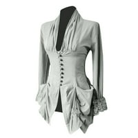 Ženski vintage renesansni vrhovi viktorijanska bluza gotička steampunk tunika dugih rukava košulja košulja za
