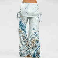 Široke hlače za žene plus modni modni povremeni trend tiskani elastični naramenice joge hlače na klirensu