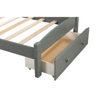 Krevet na platformi s drvenim letvicama, uzglavljem i ladicom, drveni okvir kreveta za krevet, nije potrebna opruga