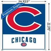Chicago Cubs - plakat za zid logotipa s push igle, 14.725 22.375