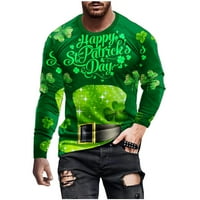 Muškarci okrugli vrat kratki rukav pulover 3d tiskana majica St.Patrick's Day bluza vojska zelena, xxxxl