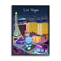 Stupell Industries Razigrani Las Vegas California Illustracija City Odregnks Dizajn Carla Daly, 16 20