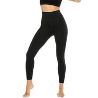 Labakihah joga hlače s džepovima za žene uska elastična elastična suha čvrsta džepni joga hlače fitnes joga hlače