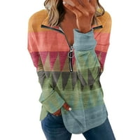 Yyeselk Žene prevelike polovica zip pulover dukserica dugih rukava Quarter Zip Boja blok džemper tinejdžerke pad