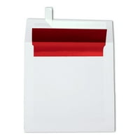 Luktarske folije obložene kvadratne omotnice W Peel & Press, White W Red Lu obloga, 250 pakiranja