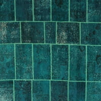 Ahgly Company zatvoreni pravokutnik Suvremeni tečaj za teal zeleni patchwork prostirke, 5 '8'