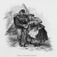 Građanski rat: vojnik. N'the vivanderie. ' Graviranje čelika, Amerikanac, 19. stoljeće. Ispis plakata