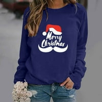 Božićni džemper Djeda Mraza za djevojčice s okruglim vratom s dugim rukavima, Božićni casual Božićni sportski