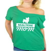 Neugodni stilovi ženski malteški pas mama Graphic Off Shorome Tops majica ljubitelj ljubimca poklon poklon za