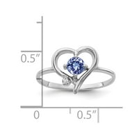 14k čvrsto bijelo zlato tanzanit plavi Prosinački dragulj dijamantni zaručnički prsten veličine 6,5