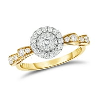 Ct. T.W. Kompozitni zaručnički prsten od dijamantske vrpce u 10k dvobojnom zlatu