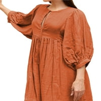 Ženski ljetni mini haljina rukava V vrat Solid Color Swing haljina odjeća