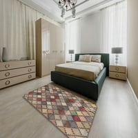 Moderni tepisi za sobe okruglog oblika Sepia smeđe boje, promjera 7 inča