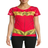 Junior's Wonder Woman grafička majica s uklonjivim ogrtačem, size S-XL