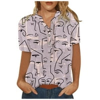 solacol ženske ljetne bluze majice s kratkim rukavima dolje za žene košulje za žene ljeto ležerna pamučna lanena