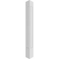 Ekena Millwork 12 W 8'H Premium Square Neored Podignuti panel PVC Endura-Craft Column Wrap Kit, Mission Capital
