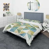 Dizajnerski set glamuroznih pokrivača za popluneGeometrijski zeleni trokut