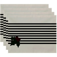 Jednostavno Daisy 18 14 Holly Stripe Holiday Stripe Print Placemat