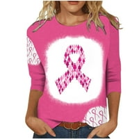 OWORDTANK FALL Rak dojke ružičaste majice labave fit plus size posada vrat casual rukav majice