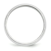 Polukružni karatni prsten od bijelog zlata, veličine 11