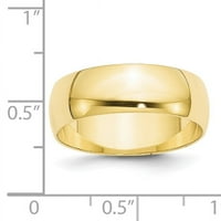 Karatni polukružni prsten od žutog zlata, veličine 13