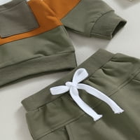 XKWYSHOP TODDLER BAYS BOYS jesen odjeća Kontrastna kapuljača u boji Čvrsta boja odjeće odijelo