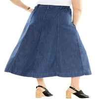 Roamans ženska plus size a-line traper maxi suknja