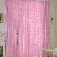 Bullpiano ružičasti mjehurić Tip Voile prozorske zavjese, čista zavjesa za šal sa šal -om za spavaću sobu dnevni