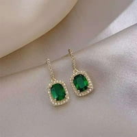 Smaragdno zeleni kristal rhinestone vjenčane viseće naušnice