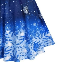 Ženske Vintage božićne haljine s printom snježne pahulje slip haljina s ramena midi svečana večernja haljina A