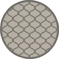Jedinstveni Marokanski tepih za tkalački stan za unutarnju i vanjsku upotrebu Siva Srebrna 6 '1 okrugla geometrijska