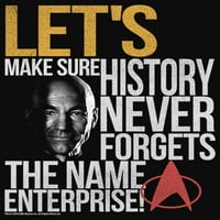 Junior's Star Trek: Povijest kapetana sljedeće generacije Picard nikada ne zaboravlja ime Enterprise Racerback