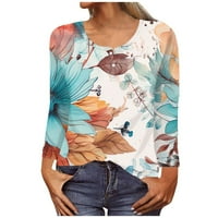 Ženska bluza u donjem rublju, jesenske Ženske majice s okruglim vratom s dugim rukavima s printom na kopčanje,