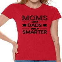 Topovi s grafičkim printom u stilu nespretni stilovi, ženske majice mame vole tate, samo pametnije, crni poklon